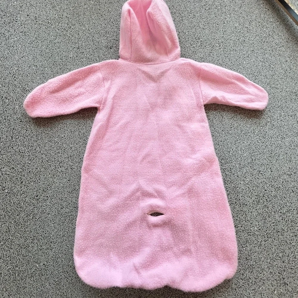 Carter's Fleece Bunting Baby One Size Pink Giraffe USA Vintage Coquette